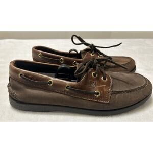 Sperry Top Sider Authentic Boat Shoes Men's 9 M Brown Leather 2-Eye Deck Casual